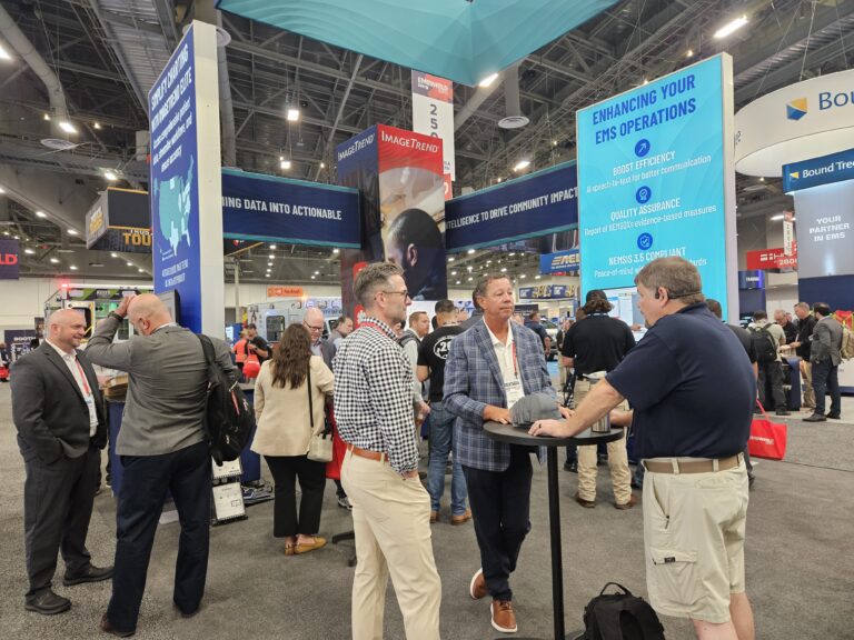 EMS World Expo 2024 attendees at ImageTrend booths.