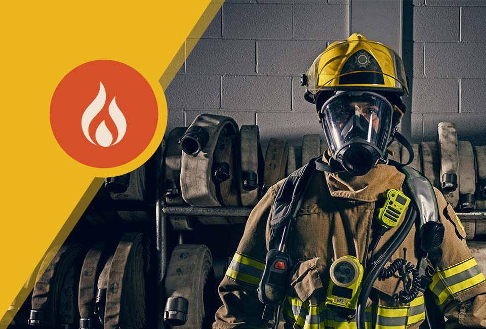 Firefighter in full gear.