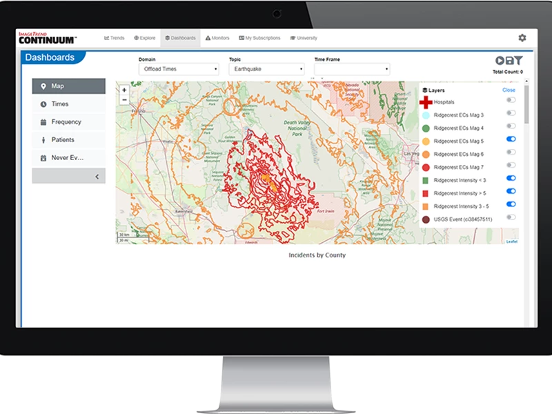 A screenshot of the Continuum Dashboard on desktop