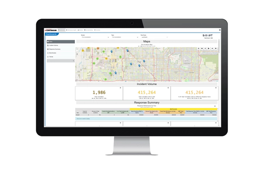 screenshot of a platform with a map