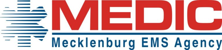 Logo of Mecklenburg EMS Agency with "MEDIC" in red bold letters and stylized stripes forming a star on the left.