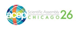 Logo for the ACEP Scientific Assembly 2026 in Chicago, featuring a colorful globe design and green text.
