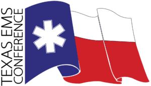 Illustration of the Texas EMS Conference logo with a Texas flag featuring a medical star of life symbol and text reading “Texas EMS Conference” on the left.